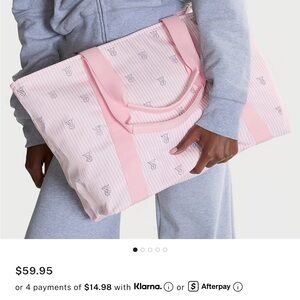 Victoria's Secret Pink Striped Tote Bag